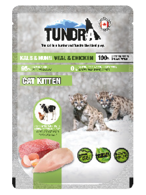Tundra Cat Pochette de nourriture humide pour chaton, veau et poulet