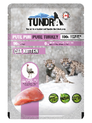 Comida húmeda para gatos Tundra en bolsita gatito pavo puro