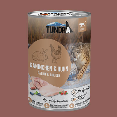 Nourriture humide pour chat Tundra, lapin, poulet