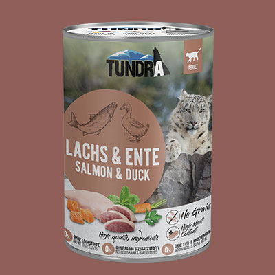 Mokra karma dla kotów Tundra, łosoś, kaczka