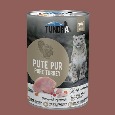 Mokra karma dla kotów Tundra, czysty indyk